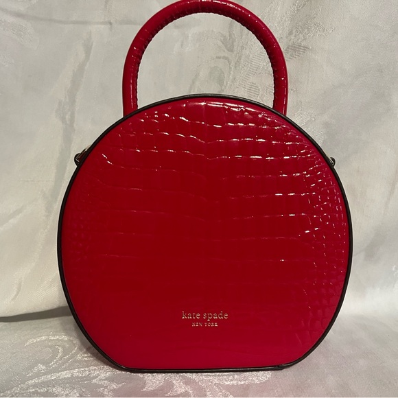 Kate Spade hot chili andi croc embossed patent leather canteen bag - Picture 5 of 12